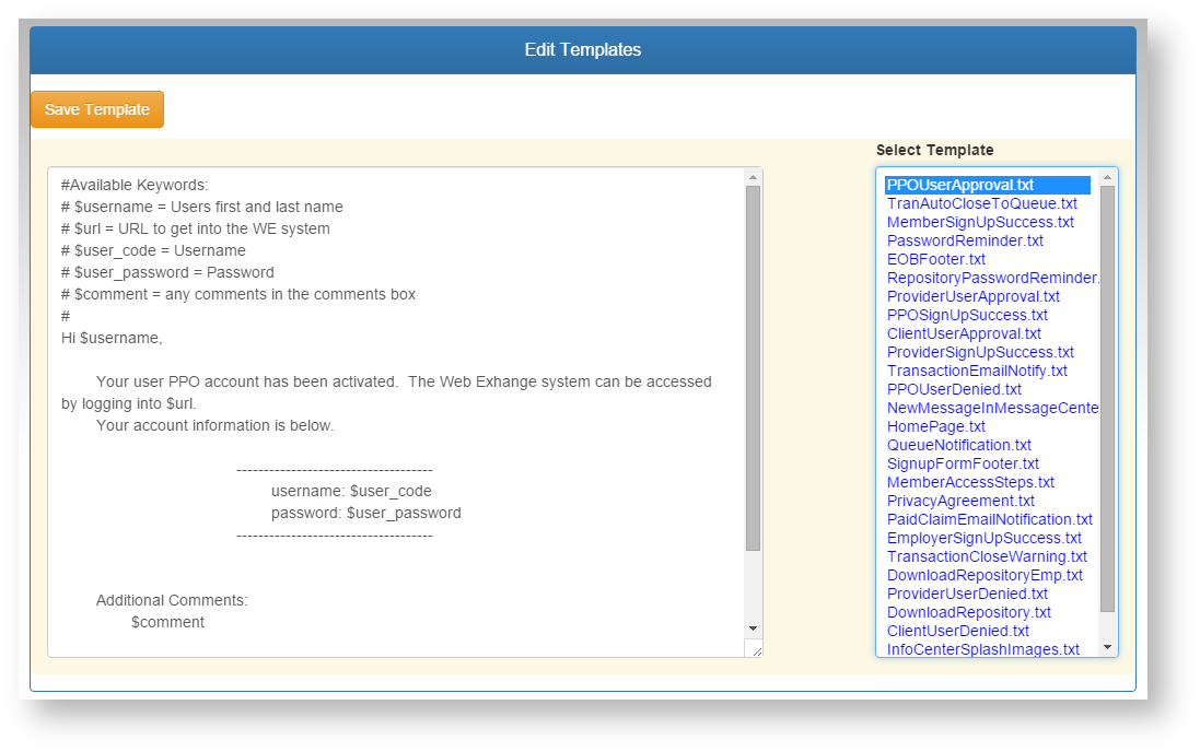 Web eXchange TPA Center Documentation > Utils-Templates > tpa-admin-templates.png